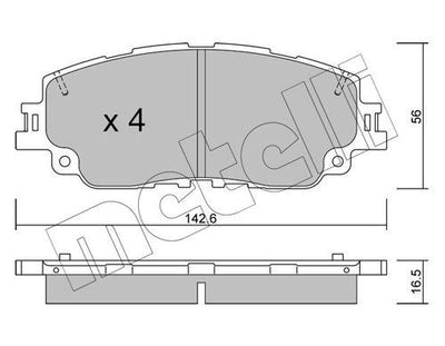 Metelli 22-1227-0 Brake Pad Front (Toyota Rav4 2.5 Hybird 18 -) — Brake Pads