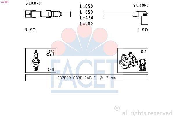 facade spark plug wiring harness, facade spark plug kit for VW models FACET Spark Plug Wiring Harness - Ideal for Jetta, Touran, Caddy, and Beetle Owners | Model 4.7223 FACET Spark Plug Wiring Harness - Compatible with Multiple Models spark-plug-wiring-harness, facet, car-accessories, ignition-system, vw-replacement-parts, car-owners, mechanics, automotive-tools, engine-care, ai-generated