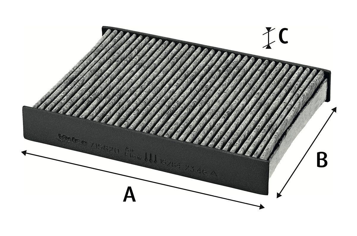 Valeo 715820 Cabin Air Filter with Carbon Renault Mégane Scénic Fluence Kadjar Laguna Qashqai X-Trail — Air & Cabin Filters