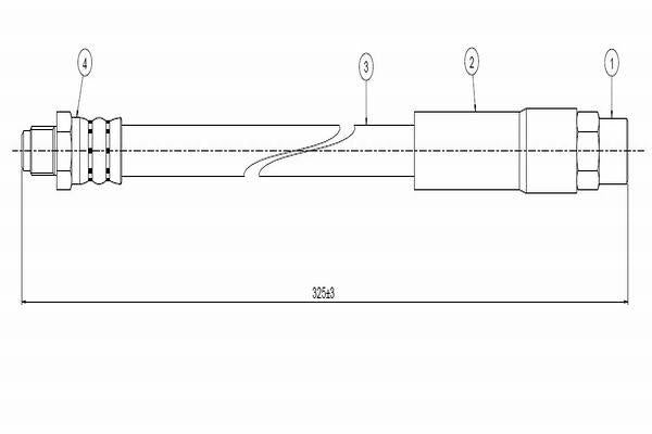 Cavo C800.095.C Brake Hose Rear 04-10 5S-E60-E61 6S-E63-E64 (On 3-Series E30) — Brake Hydraulics