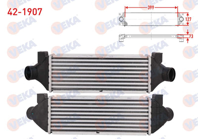 Veka 42-1907 Turbo Radiator (Intercooler) Rear Wheel Drive Ford Transit (V184) 2.4 TDCi 2000-2006 — Radiators & Fans