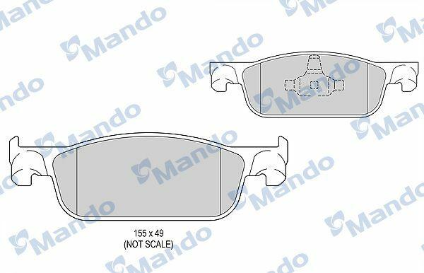 front brake pads MANDO MBF015302 for Renault vehicles, technical specifications of MANDO brake pads MANDO MBF015302 Front Brake Pads - Thick Type for Clio IV, Logan II, Sandero II | 49mm Height MANDO MBF015302 Front Brake Pads for Clio, Logan, Sandero fren-balatası, front-brake-pads, mando, clio-iv, logan-ii, sandero-ii, brake-replacement, automotive-parts, car-maintenance, ai-generated