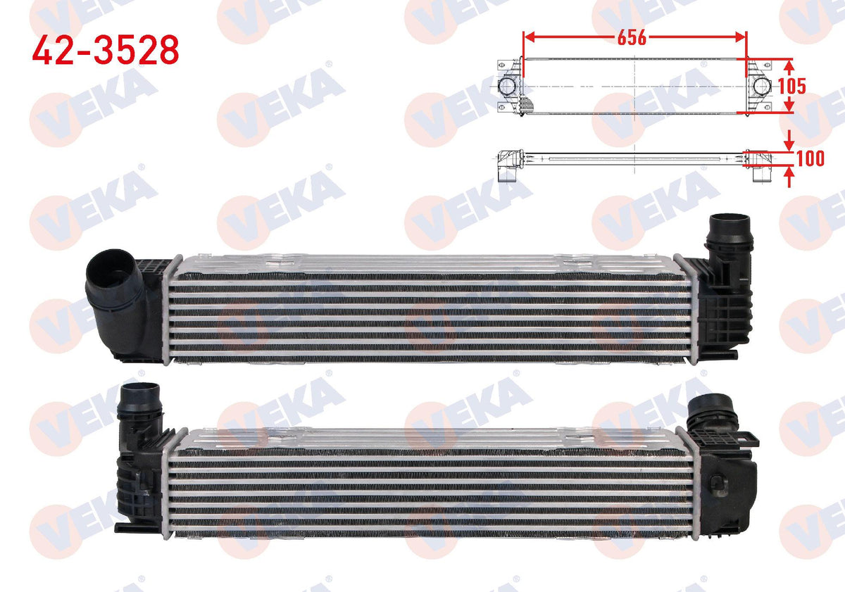 Veka 42-3528 Turbo Radiator (Intercooler) Renault Grand Scenic III 2.0 dCi 160 Hp 2009