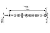 BOSCH 1987481546 Brake Hose - 680 mm Length, M10 Threads — Brake Hydraulics