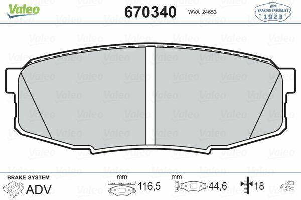 VALEO 670340 Rear Brake Pads for Toyota Land Cruiser J2 (2008-2012)
