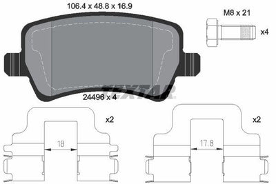 Textar 2449602 Brake Pad Rear Lr043285 / (Electric Park Brake Type) / 6G91&Fd — Brake Pads