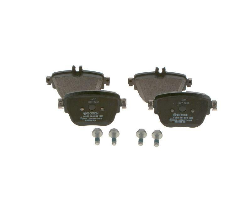 bosch-brake-pads-set, bosch-fren-balata-araka, brake-pads-specifications BOSCH Brake Pads Set - 0986424859 for CLS Series (W213-S213-C238) | Low-Metallic Materials BOSCH 0986424859 Brake Pads Set for CLS bosch, brake-pads, cls-series, automotive, low-metallic, car-owners, mechanics, braking-system, replacement-parts, ai-generated