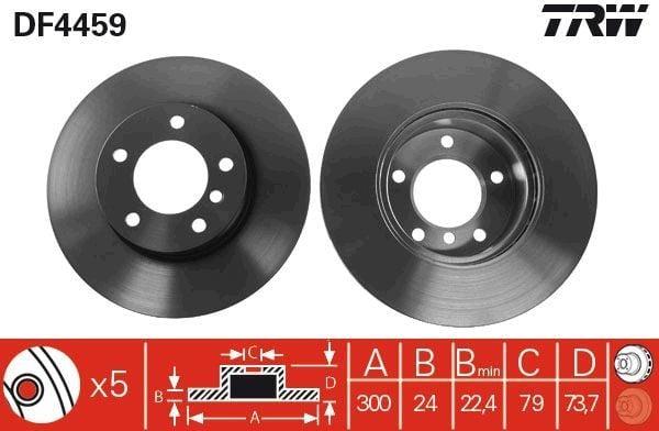 TRW DF4459 Disc for 2006 BMW 3 Series E90 & 1 Series E81-E87 — Brake Rotors & Drums