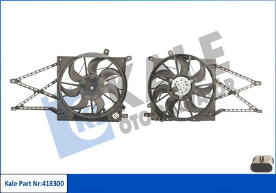Kale 418300 Fan Motor Shroud Opel Astra G /Zafira A 250W 380mm — Motors, Pumps & Antennas