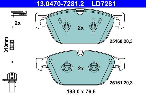 ATE 13.0470-7281.2 Brake Pad Ceramic — Brake Pads