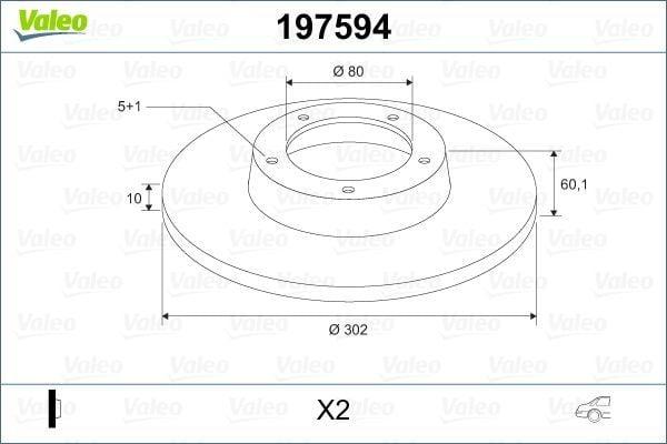 VALEO Disc Brake 197594 - High-Performance Replacement for 10-ASX-Outlander — Brake Rotors & Drums
