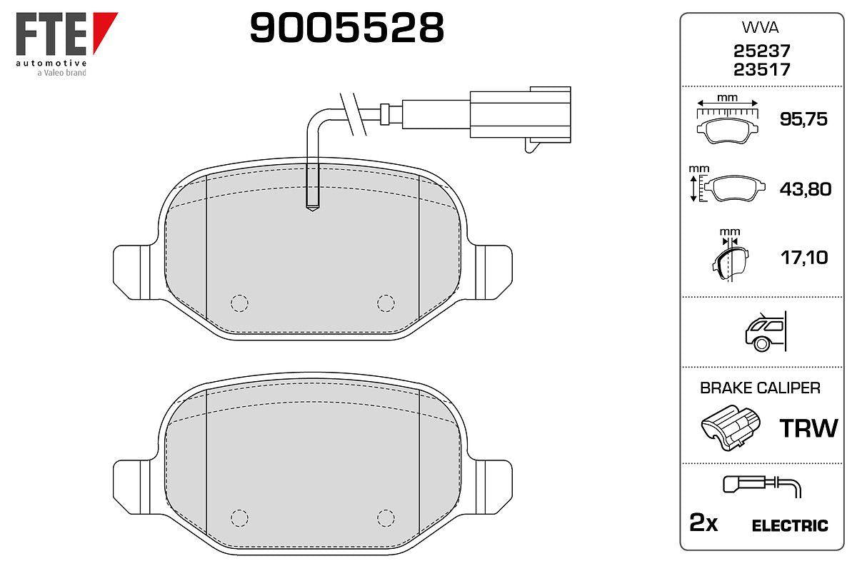 Fte 9005528 Rear Brake Pad Linea 1, 3D Multijet 06 09 > 1.4 / 1 and 2 more models — Brake Pads