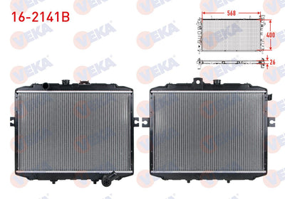 Veka 16-2141B Water Radiator Brazing 26mm Hyundai H100 2.5 D (Van + Minibus) 1997-2004 — Radiators & Fans