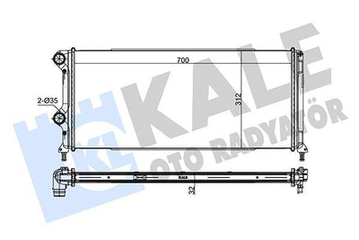 Kale 0137011AB Radiator Fiat Doblo 1.3/1.9 JTD 01-10 with A/C/without A/C — Radiators & Fans