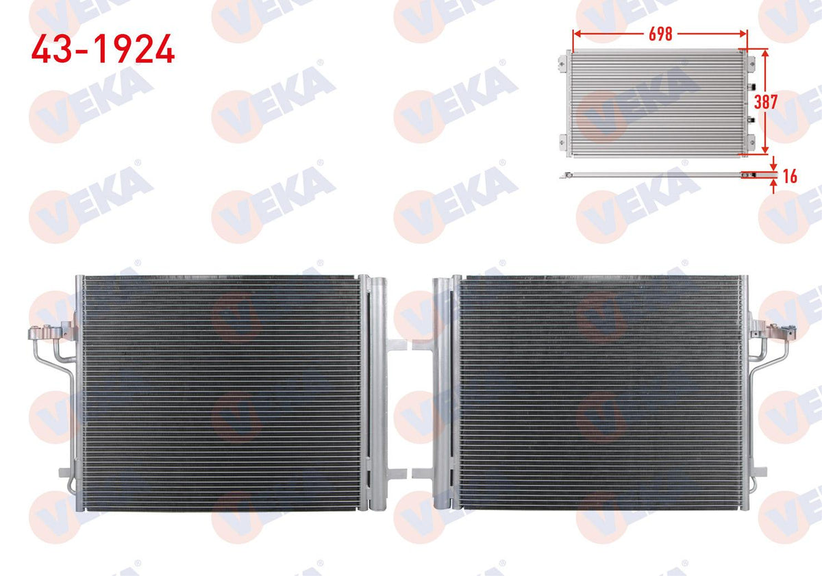 Veka 43-1924 A/C Condenser Ford Focus III 1.6 TI-Vct 2014 — Condensers & Evaporators
