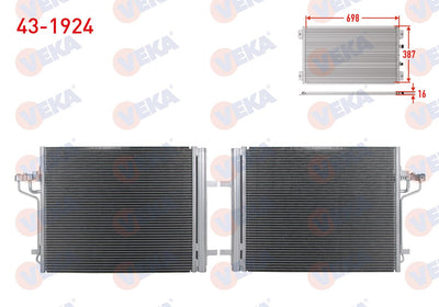 Veka 43-1924 A/C Condenser Ford Focus III 1.6 TI-Vct 2014 — Condensers & Evaporators