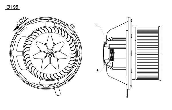 Mahle AB194000S Heater Motor 07-1-Series (E81-E87) 3-Series (E90-E91) X1 (E84) X3 (F25) X4 (F26) — Heater & Blower
