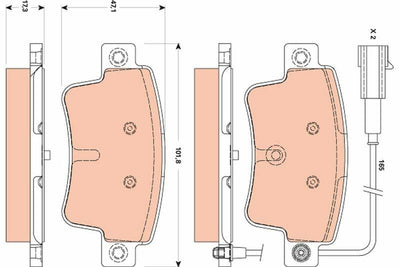 TRW GDB1872 Brake Pads - Rear Brake Set for Fiat Punto