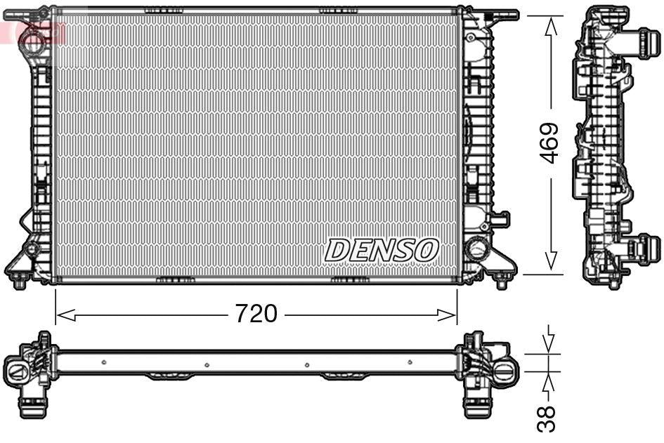 Denso DRM02024 Water Radiator A4 A5 A6 A7 3.2 FSI 2.7 TDI 3.0 TDI Cala Clab Czvd 08- — Radiators & Fans