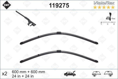 Valeo 119275 Wiper Blade Set 600mm / 600mm Mercedes C-Class W204 S204 Swf — Wipers