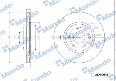 Mando MBC030238 Brake Disc Front Ssangyoung Korando 10 298-5 — Brake Rotors & Drums