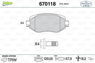 Valeo 9001311 Fte Brake Pad Front Megane IV — Brake Pads