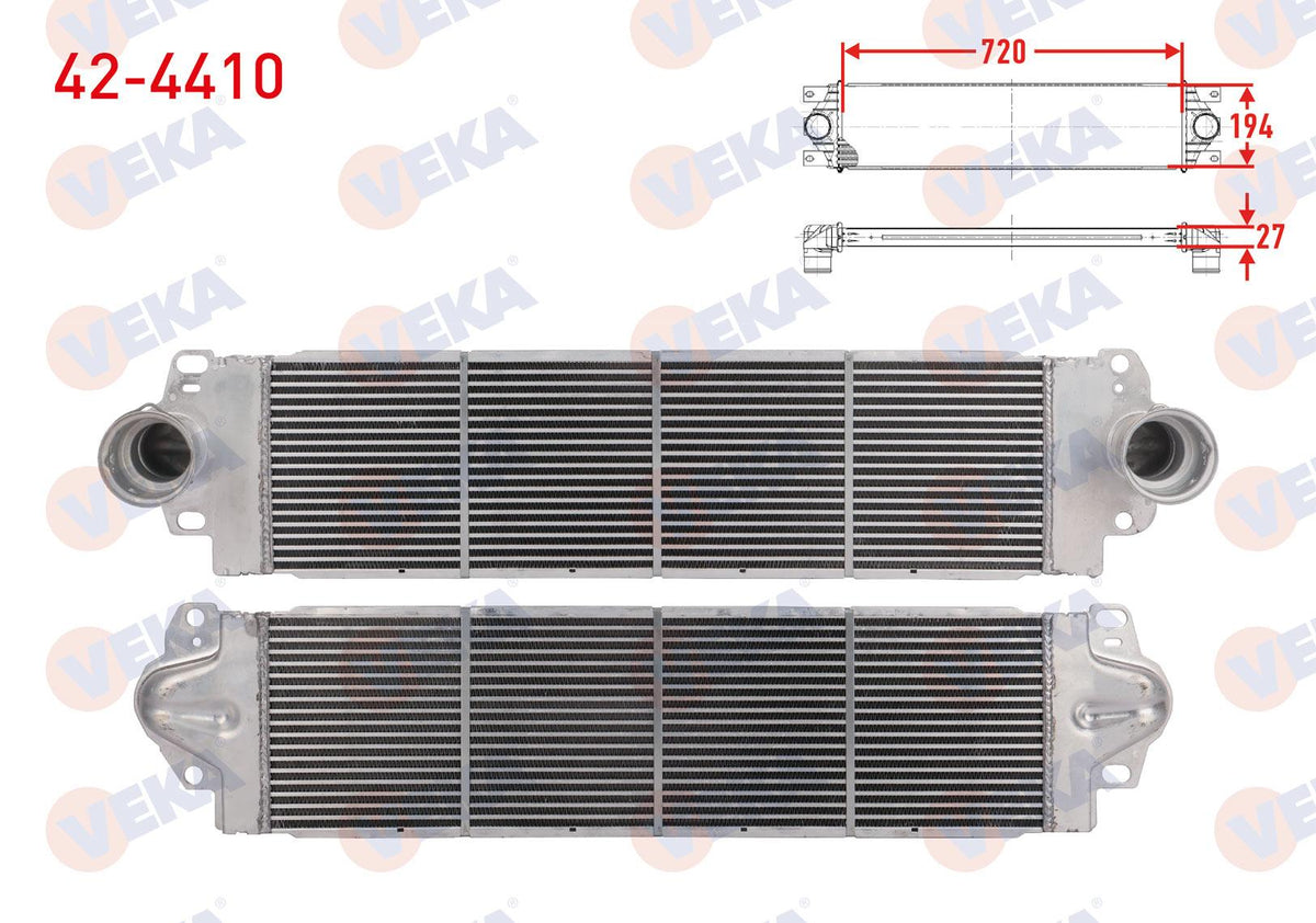 Veka 42-4410 Turbo Radiator (Intercooler) Volkswagen Transporter V (7Ha, 7Hh and 2 more models — Radiators & Fans
