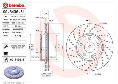 Brembo 09.B436.51 Brake Disc Front AMG Mercedes W117-W156-W176-W246, Set of 2 — Brake Rotors & Drums