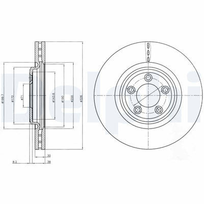 Delphi BG4203C Disc Front 06-Jaguar S-Type-Xf | 1 Piece