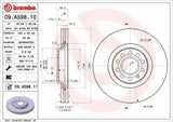 BREMBO Front Brake Discs 09.A598.11 - Audi A4 98-08, A6 98-05 & Seat Exeo 09-14 — Brake Rotors & Drums