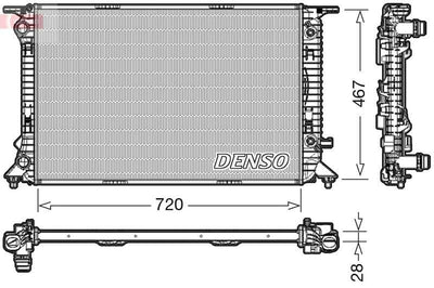 DENSO DRM02021 Radiator - Automatic Transmission for Audi A4 (2008-2016), A5 (2010-2017), Q5 (2009-2017) — Radiators & Fans