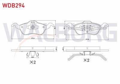 WALBURG WDB294 Brake Pad Front Ford Focus I 1.6i 16V 1998-2004 / Focus I 1.8i 16V 1998-2004 / Focus I 1.8 TDCi 1 — Brake Pads