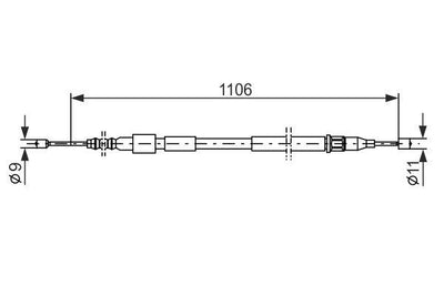 Bosch 1987477529 El Brake Cable Left Corsa C Bm 01-07 — Brake Cables & Hardware