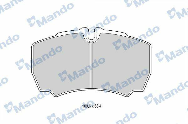 mandos-brake-pad-set-front, mandos-brake-pad-set-side MANDO Brake Pad Set MBF015050 - Front Disc Brake Pads for Car Owners & Mechanics | 2.20 lb MANDO Brake Pad Set - Front Axle mandos-brake-pad-set, brake-pads, car-maintenance, front-brake-pads, vehicle-parts, mechanics, car-owners, disc-brake, automotive-accessories, ai-generated