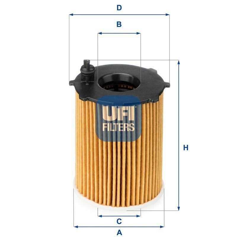UFI Oil Filter - Fits Fiat Panda 0.9 2012+, 500 0.9 2009+, Punto 0.9 2012+ — Oil Filters