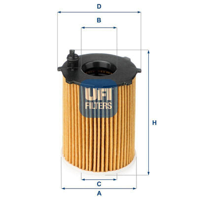 UFI Oil Filter - Fits Fiat Panda 0.9 2012+, 500 0.9 2009+, Punto 0.9 2012+ — Oil Filters