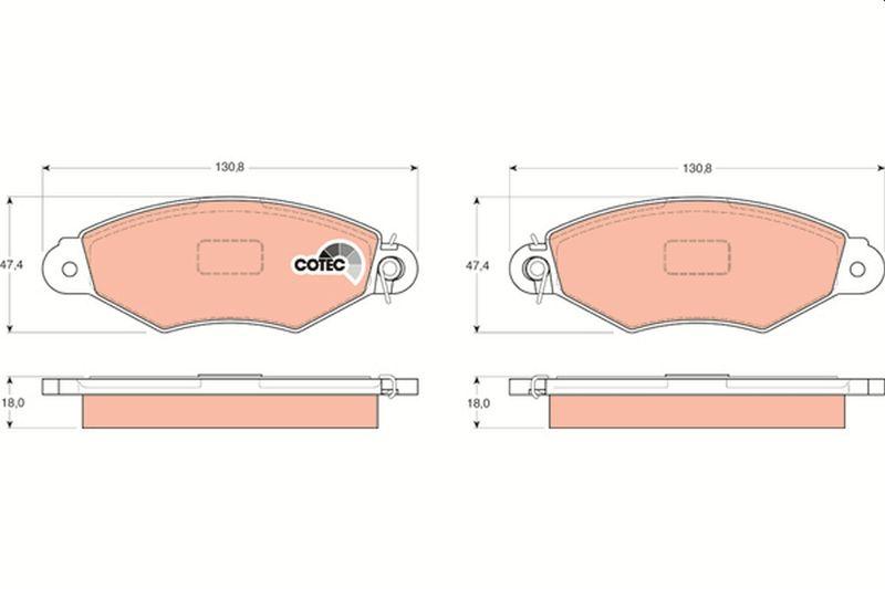 TRW GDB1321 Front Brake Pad Renault Kangoo 97-08 Xsara 97-05 Peugeot 306 96-01 — Brake Pads