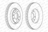 FERODO DDF1601 Front Brake Disc - Vented 280mm for Scudo, Expert, Jumpy III — Brake Rotors & Drums