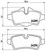 BREMBO P06052 Rear Brake Pads Set for Mini Cooper R55 R56 R57 R58 R59