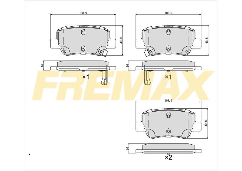 Fremax FBP-0861 Rear Brake Pad (Carbon Formula) Toyota Avensis 2009 > Auris 2015 > Rav4 2015 > — Brake Pads