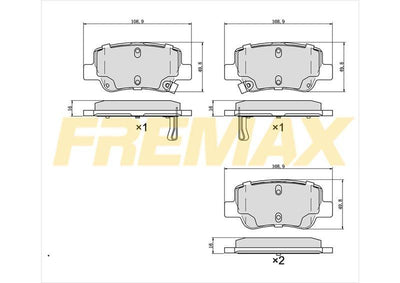 Fremax FBP-0861 Rear Brake Pad (Carbon Formula) Toyota Avensis 2009 > Auris 2015 > Rav4 2015 > — Brake Pads