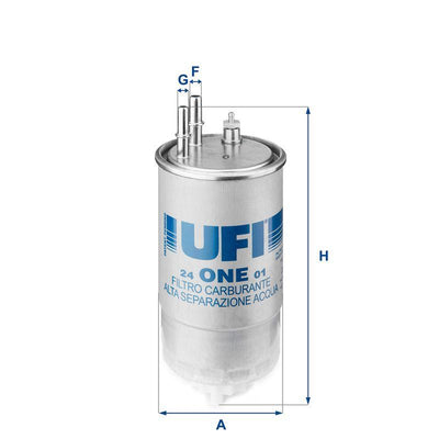 Ufi 24.ONE.01 Diesel Filter 2 with Outlet Linea Doblo III Fiorino Bipper Nemo 1.3 Multijet 07- — Fuel Delivery