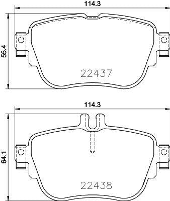 Hella 8DB355025-781 Brake Pad Rear C257 18 > W213 16 > S213 16 > C238 16 > A238 17 > — Brake Pads