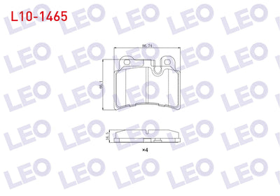 LEO L10-1465 Brake Pad Rear Volkswagen Touareg (7La,7L6,7L7) 3.0 V6 TDI 2002-2010 / Touareg 3.2i V6 2002-2010 / — Brake Pads