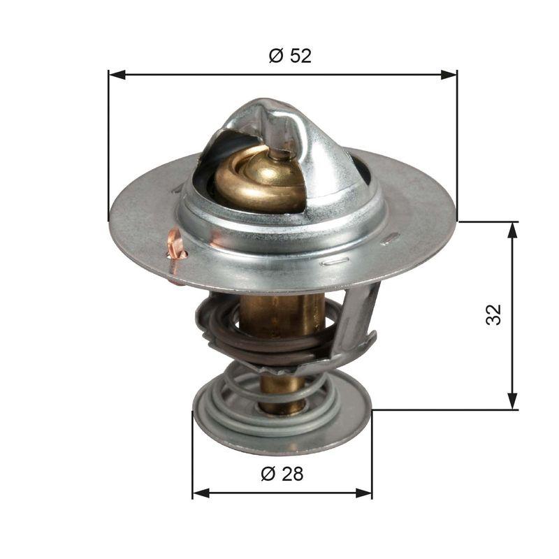 Gates TH50292G1 Thermostat Ford B-Max Focus Fiesta Mondeo Courier Connect 1.0 92°C