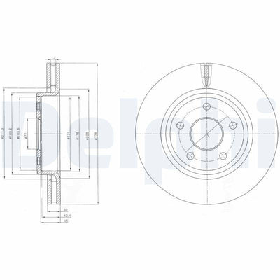 Delphi BG9058 Front Brake Disc Jeep Commander Grand Cherokee III Drilled — Brake Rotors & Drums