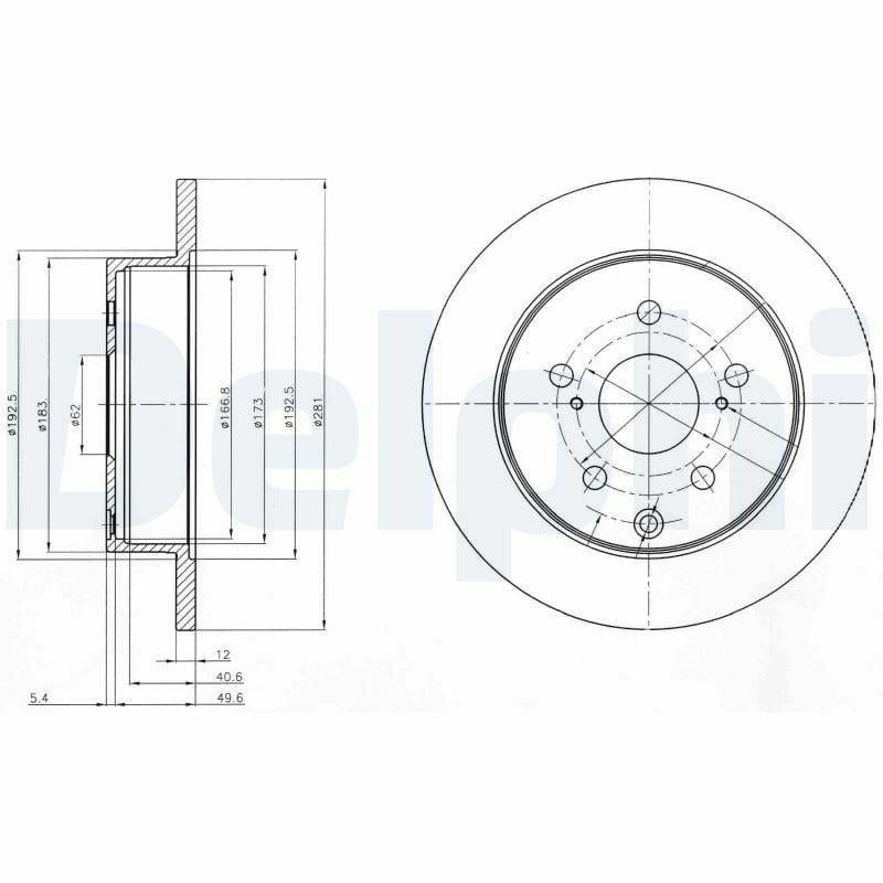 Delphi Rear Brake Disc - Toyota Rav 4 III Users — Brake Rotors & Drums