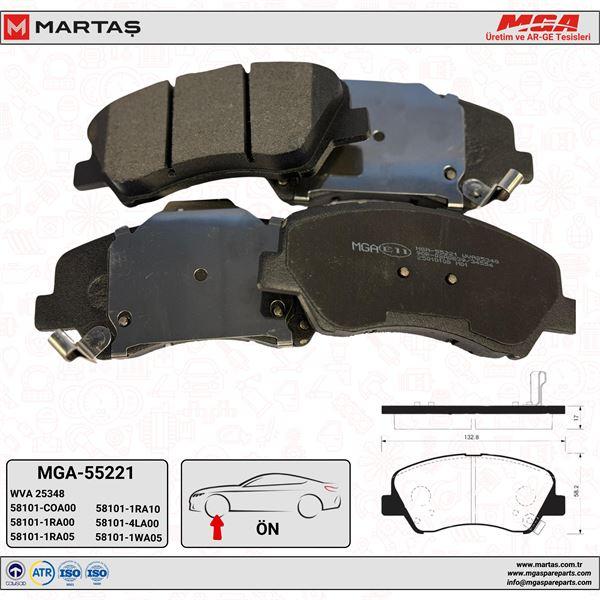 MGA 55221 Brake Pad Brake Front Top Drilled Accent Blue i20 H350 Rio Cerato Stonic — Brake Pads