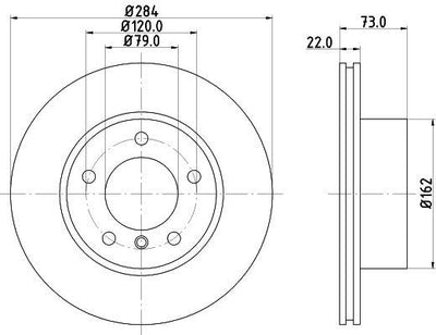 Hella 8DD355118-031 *2 Brake Disc Front BMW E81 E87 04 > — Brake Rotors & Drums