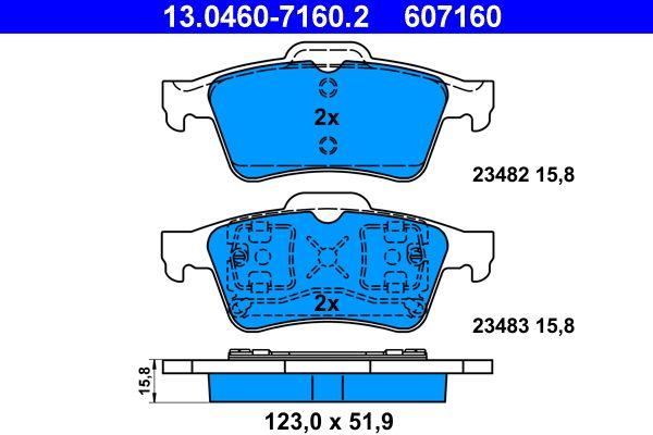 ATE 13.0460-7160.2 Brake Pad — Brake Pads